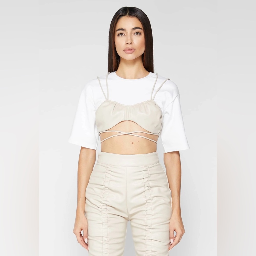 Manière de Voir Bustier Crop T-Shirt